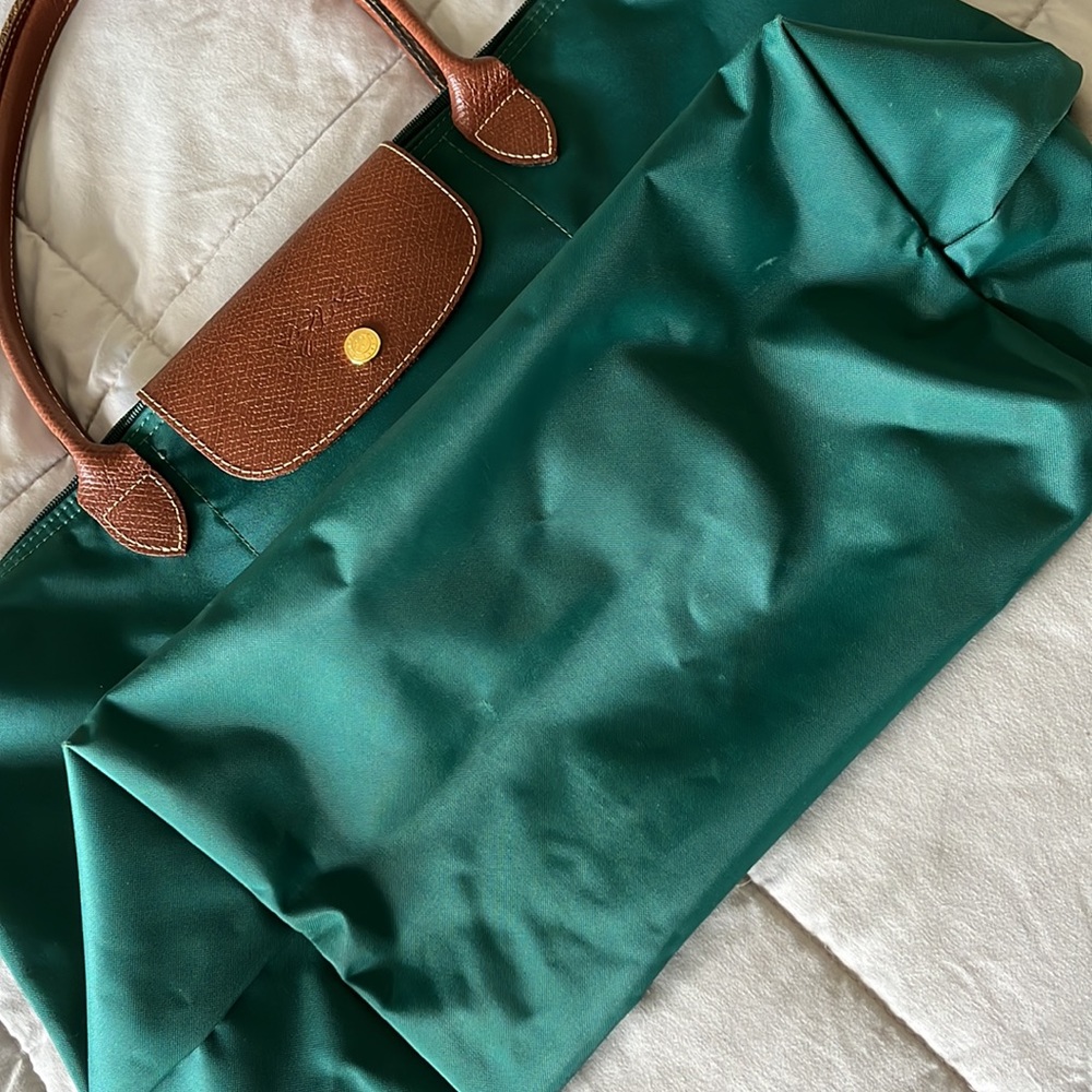 Longchamp Le Pliage Tote Emerald Green 🌲